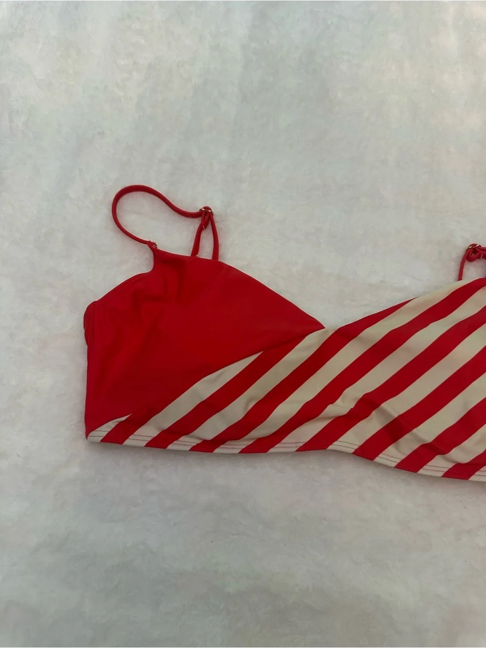 SummerSalt Red & Cream The Marina Stripe Bikini Top Size 8 39062